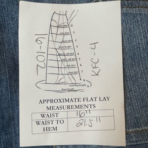 KUT FROM THE CLOTH Y2K WESTERN BOHO PENCIL SKIRT BLUE SMALL 4 - Picture 9 of 9